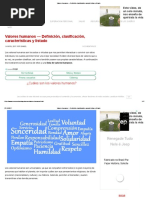 Valores Humanos — Definición, Clasificación, Características y Listado
