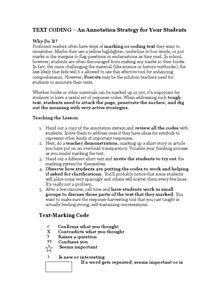 Text Annotation Strategy Guide | PDF