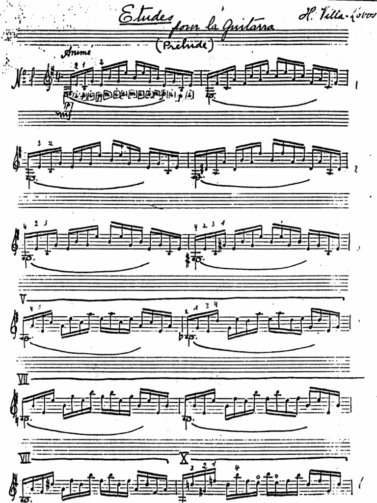 VillaLobos Manuscript Des Etudes