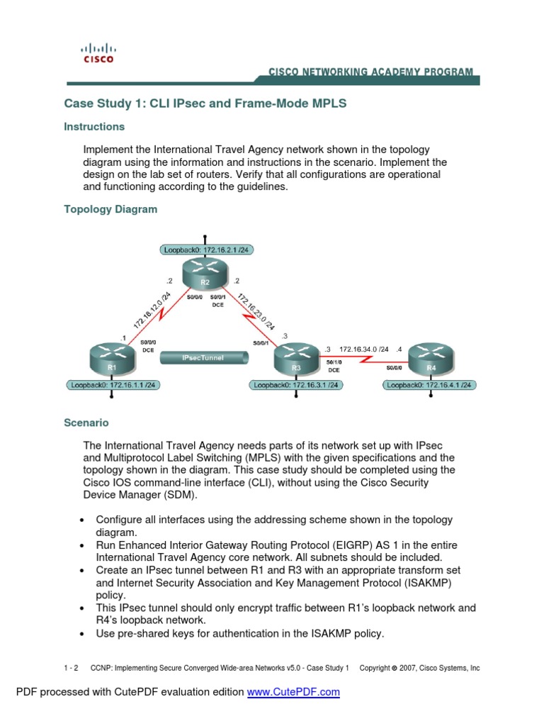 Case Study 1&2 Answers | PDF | Router (Computing) | Multiprotocol Label ...