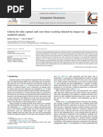 Criteria For Skin Rupture and Core Shear Cracking Induced by Impact On Sandwich Panels