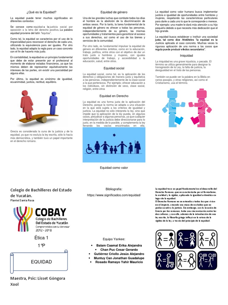 TRIPTICO Equidad | PDF | Igualdad de género | Estudios de género