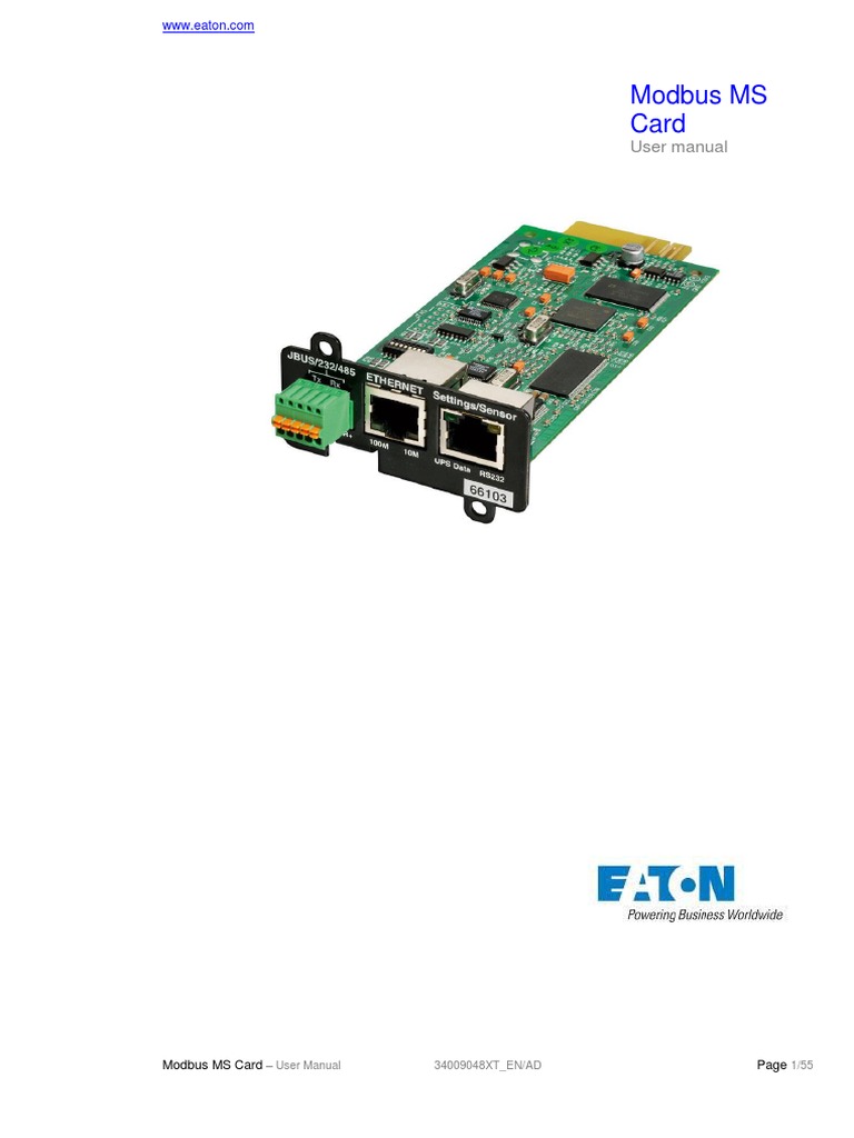 Modbus MS Card User Manual | PDF | Command Line Interface | Mains ...