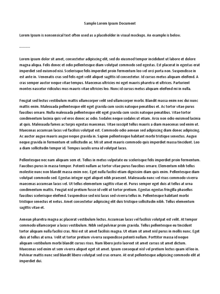 Sample Lorem Ipsum Document PDF | PDF | Games & Activities