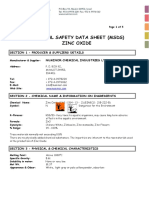 Material Safety Data Sheet (MSDS) Zinc Oxide: Section 1 - Producer & Suppliers Details Numinor Chemical Industries LTD