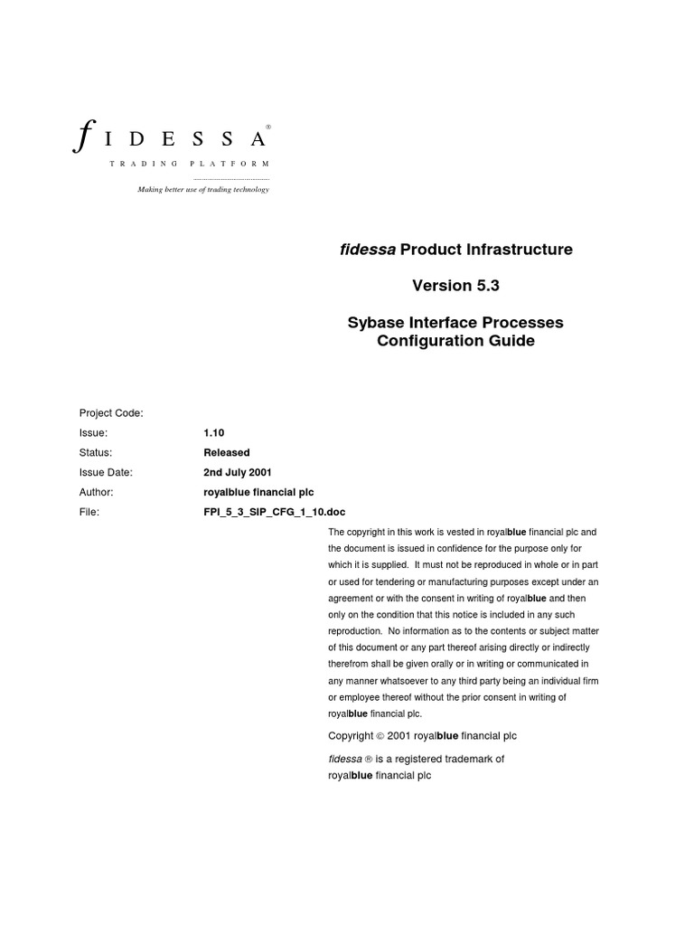 Sybase Interface Processes Configuration Guide | PDF | Database Index ...