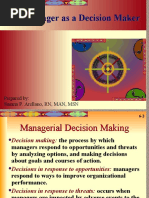 The Manager As A Decision Maker