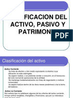 Clasificacion Del Activo Pasivo y Patrimonio