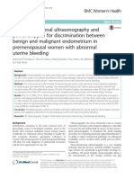Three-dimensional Ultrasonography and Power Doppler for Discrimination Between Benign and Malignant Endometrium in Premenopausal Women With Abnormal Uterine Bleeding