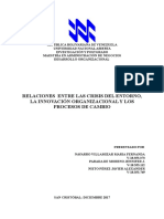 Informe 3 Las Relaciones Entre Las Crisis Del Entorno, La Innovacion Organizacional y Los Procesos de Cambio