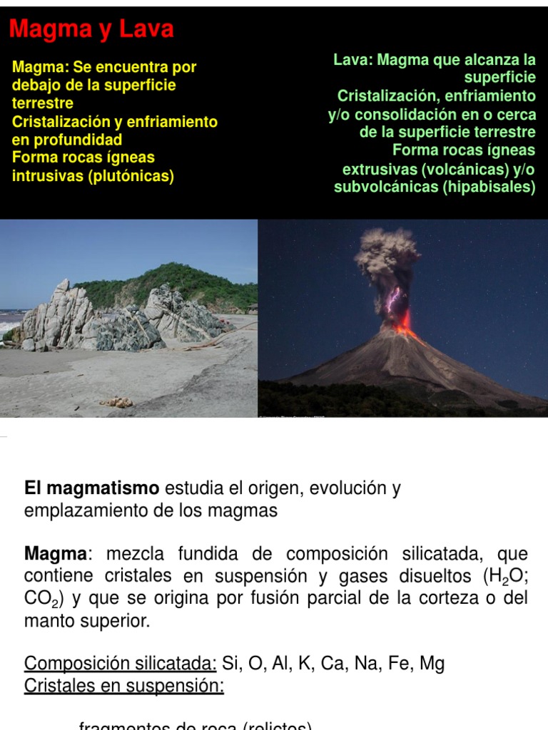 Magma y Lava: Tipos y Formación | PDF | Magma | Roca ígnea