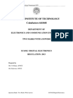 Digital Electronics - 2 Marks With Answers PDF