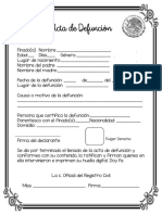 Acta de Defuncion Miss Donato PDF