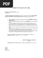 Affidavit of Loss of Atm Card  Affidavit (35K views)
