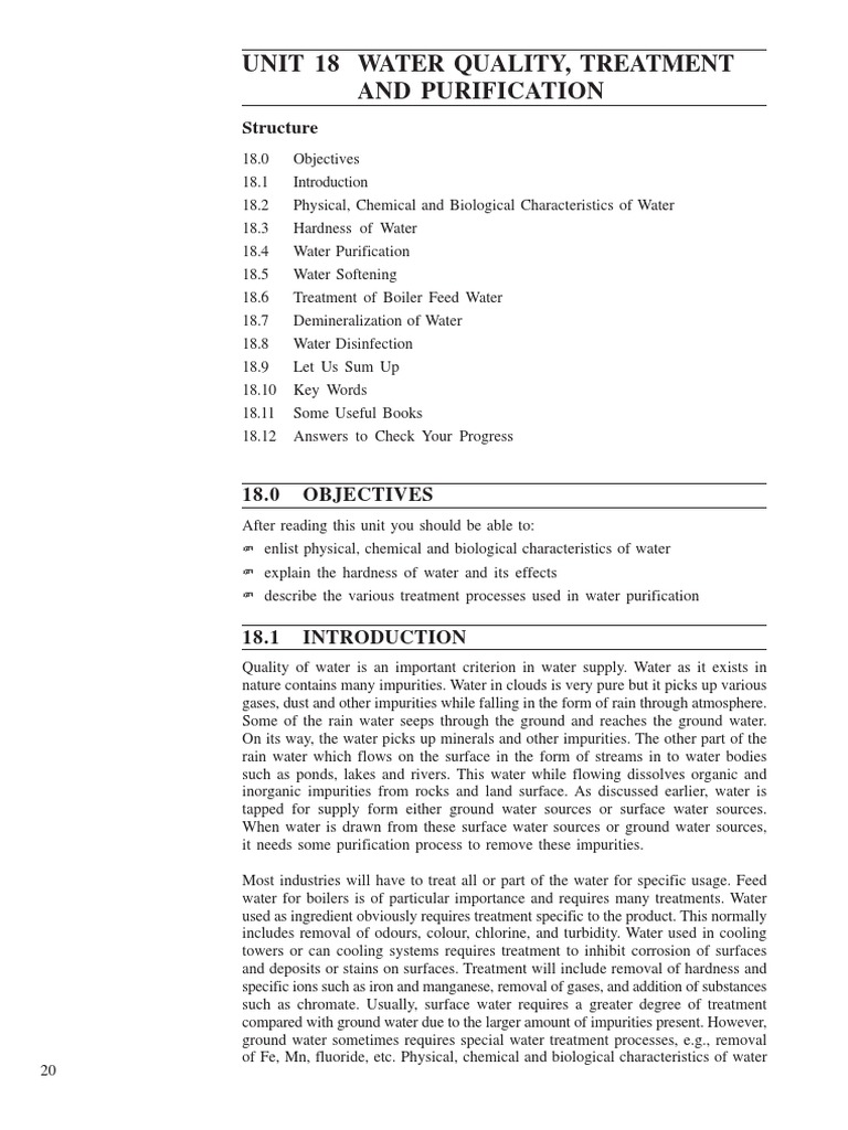 Water Quality and Treatment Processes | PDF | Water Purification | Ion ...