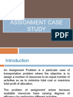 Assignment Matrix Operations research