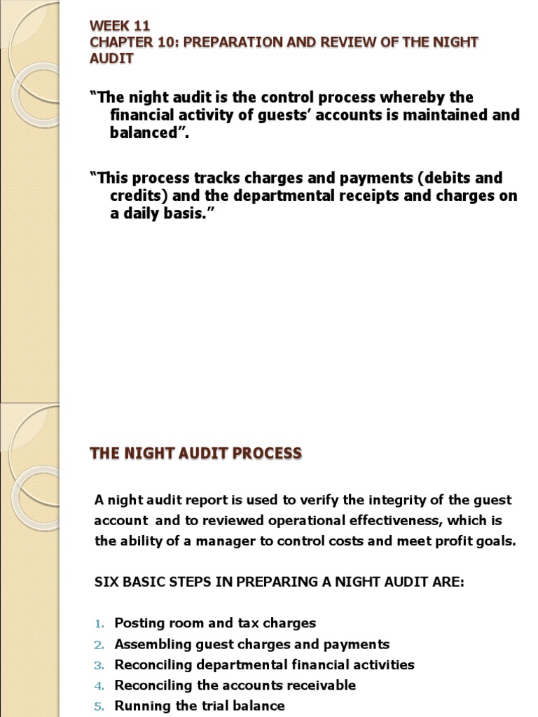 Night Audit Process and Reporting Guide | PDF