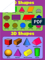 2D Shapes & 3D Shapes Chart