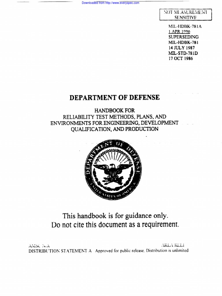 MIL-HDBK-781A: Reliability Testing Guide | PDF | Reliability ...