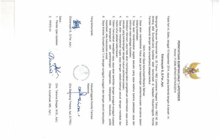 Surat Sumpah Profesi Apoteker Pdf