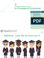 Introduction To Principles of Economics I (SEM 101) : Chapter Outline