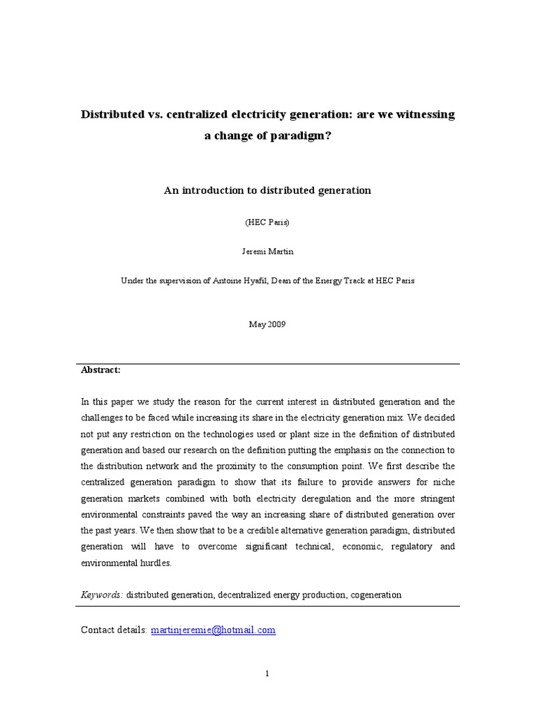 An Introduction To Distributed Generation | PDF | Distributed ...