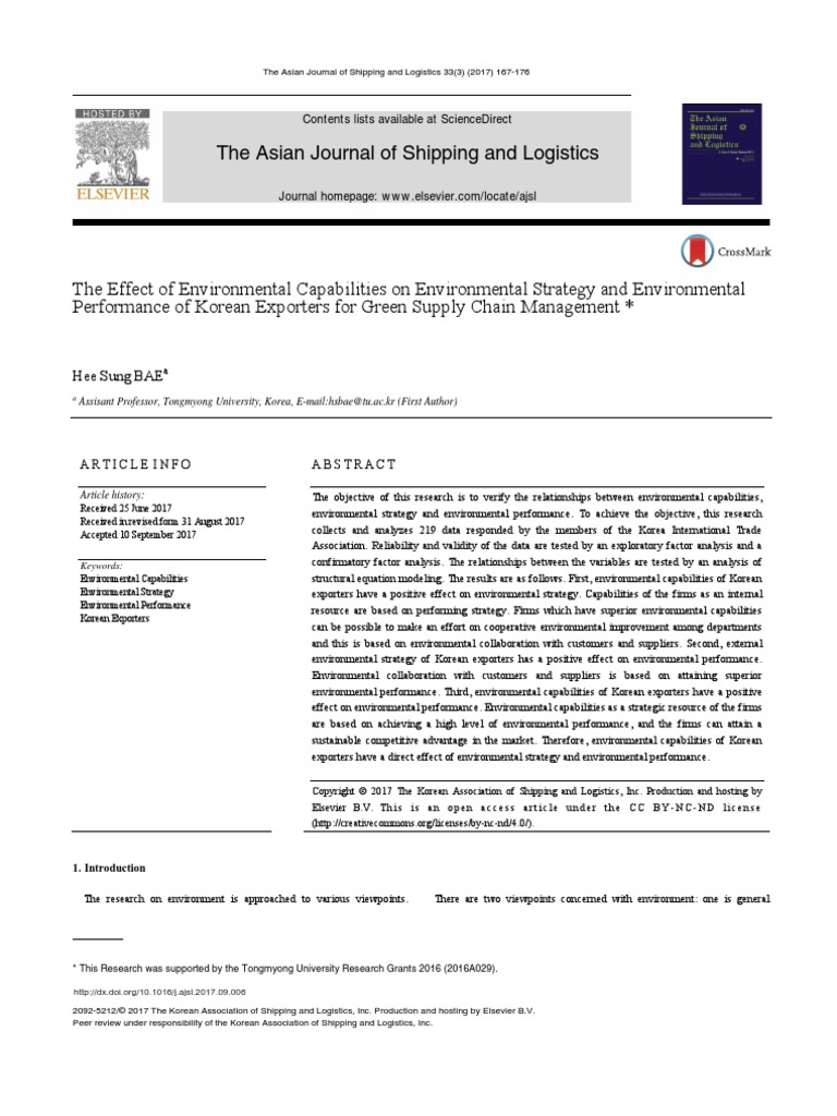 Asian Journal Of Shipping | The Logistics Performance Effect in ...