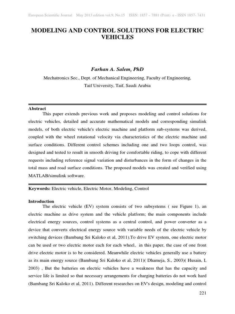 Electric Vehicle Control Solutions | PDF | Electric Vehicle | Electric ...