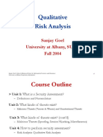 Qualitative Risk Analysis: Sanjay Goel University at Albany, SUNY Fall 2004