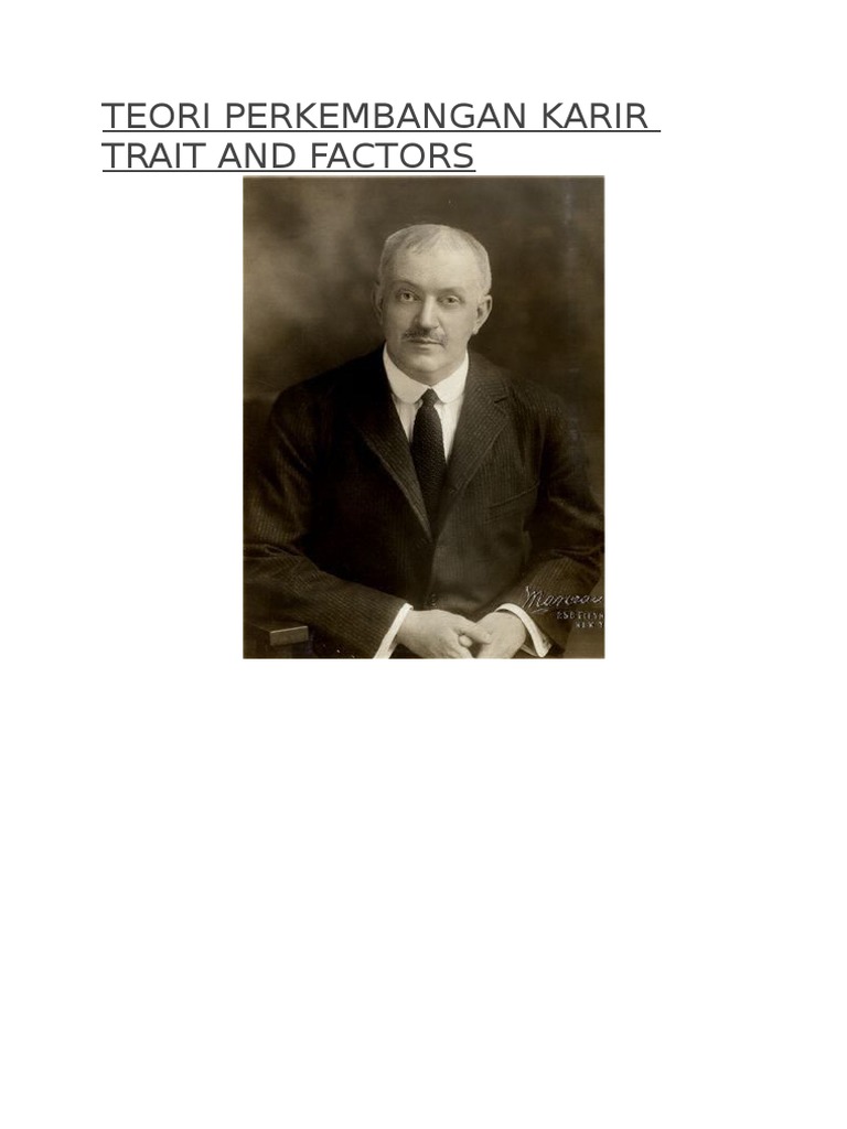 Teori Perkembangan Karir Trait and Factors | PDF
