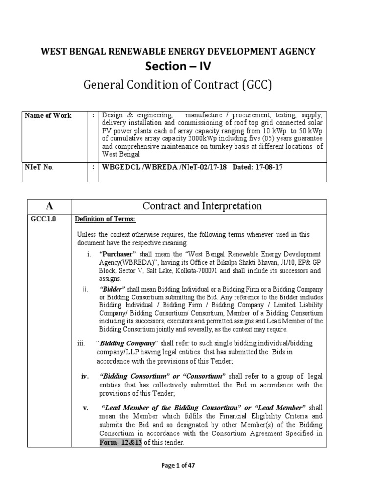 Section iv general condition of contract gcc pdf arbitral