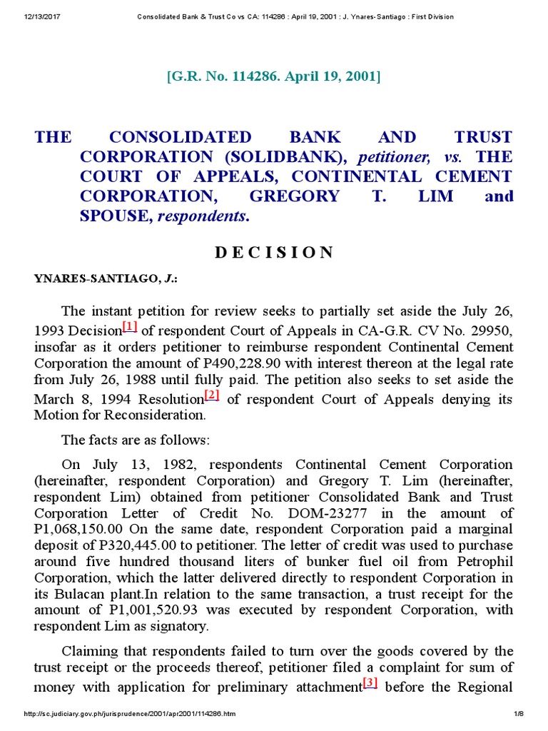 48 Consolidated Bank Trust Co Lawsuit Financial Transaction