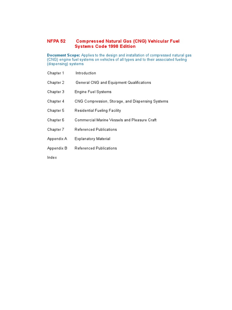 NFPA 52 CNG Vehicular Fuel Systems Code 1998 PDF