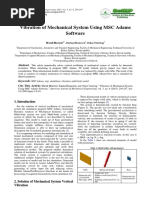 Vibration of Mechanical System Using MSC Adams Software: Keywords