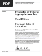 Principles of Federal Appropriations Law - Index and Table of Authorities