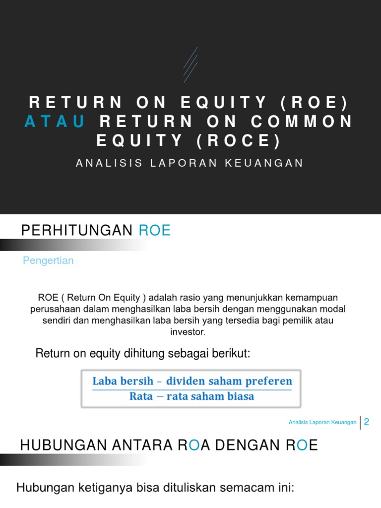 Return On Equity Roe Atau Return