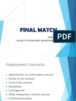 Final Match: HRM 542 Faculty of Business Management