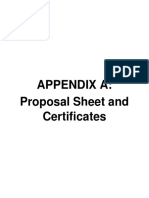 Appendix A: Proposal Sheet and Certificates