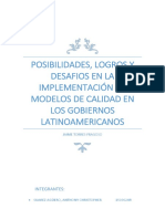 Posibilidades, Logros y Desafios en La Implementación de Modelos de Calidad en Los Gobiernos Latinoamericanos