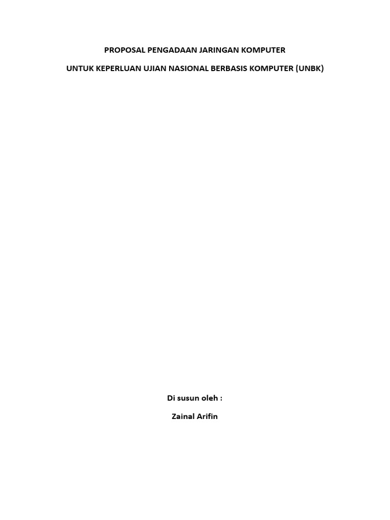 Proposal Pengadaan Jaringan Komputer