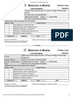 BEd Exam Form Acknowledgment