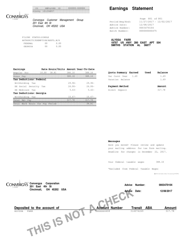 Payslip PDF | PDF | Federal Insurance Contributions Act Tax | United ...