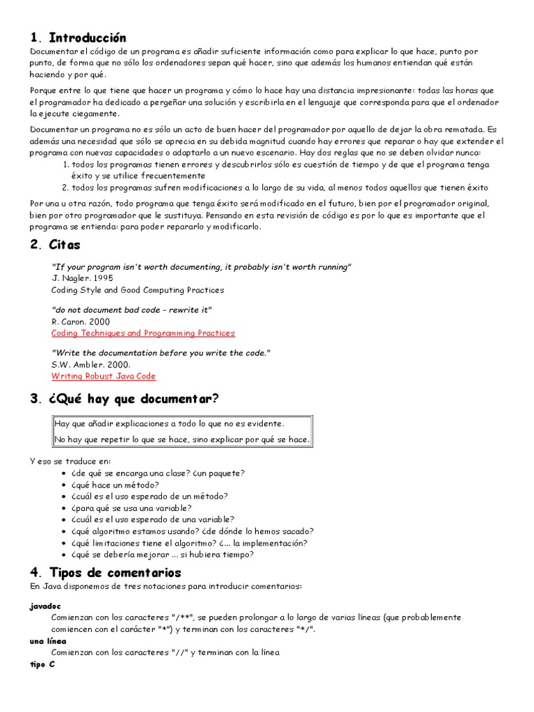 Guía de Documentación en Java | PDF | Java (lenguaje de programación ...
