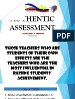 Authentic Assessment: Sen Harvey P. Melchor
