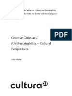 Creative Cities and Unnsustainable Cultural Perspective