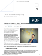 6 Ways to Reduce Labor Costs in Manufacturing