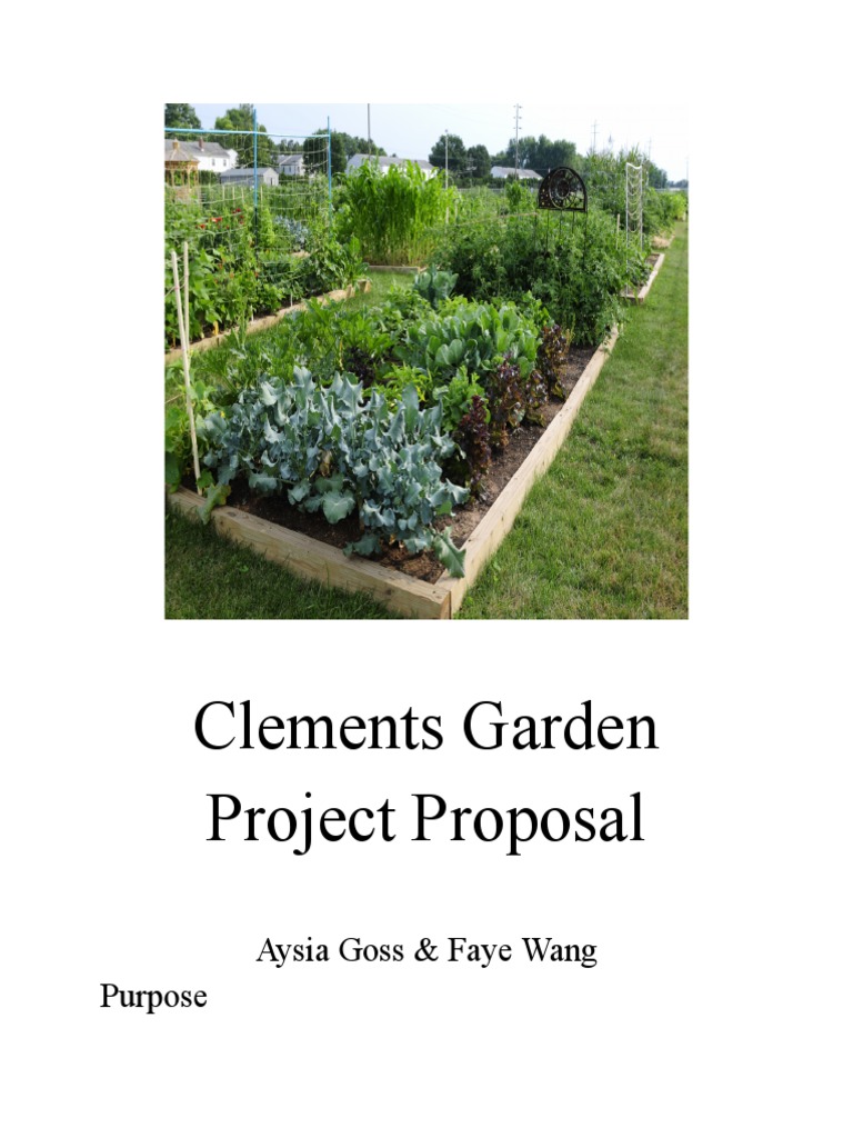Clements garden project proposal nutrition diet nutrition