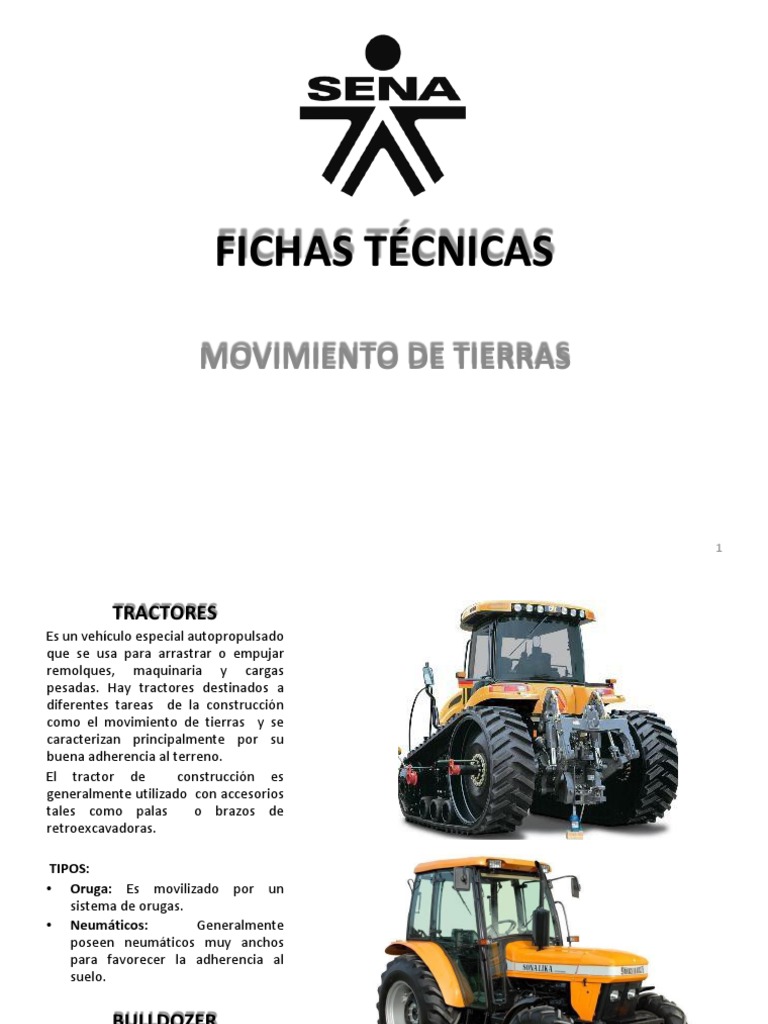 FICHAS TÉCNICAS DE MAQUINARIA PESADA Tractor Hormigón