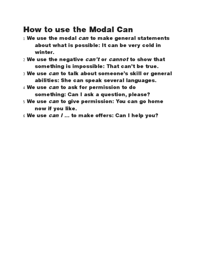 How To Use The Modal Can | PDF | Self-Improvement | Wellness