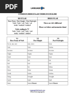 irregular verbs list